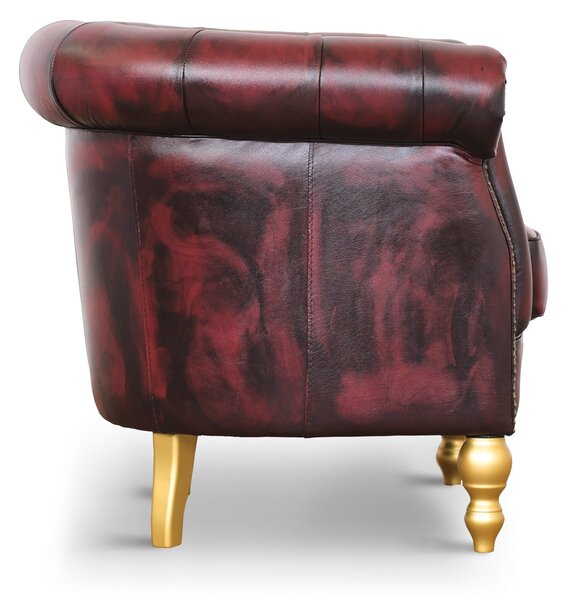 Poltrona Chesterina Pelle Primo Fiore Premium - Design Iconico