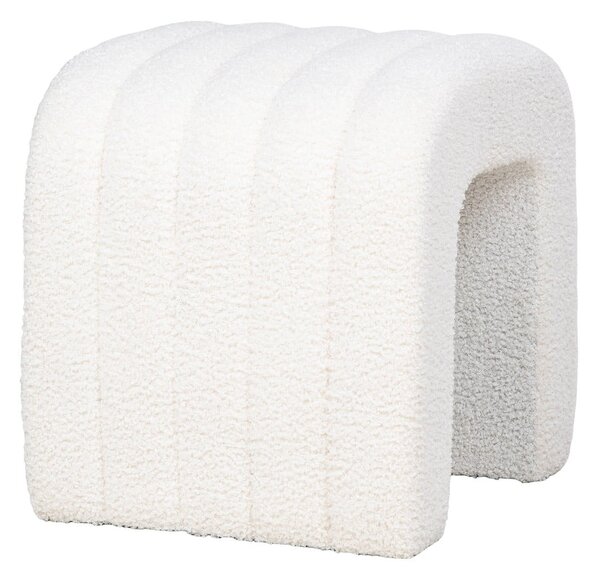 Sgabello bianco in tessuto bouclé Colma - House Nordic