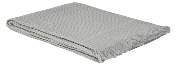 Telo Arredo Copridivano In Plaid Grandecor In Nido D'ape Stone 130x180 Bellora Continuat. Tinta Unita Grigio Caleffi