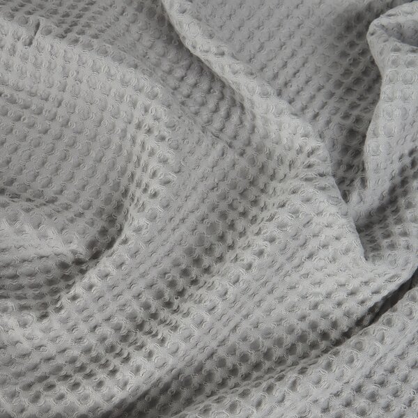Telo Arredo Copridivano In Plaid Grandecor In Nido D'ape Stone 130x180 Bellora Continuat. Tinta Unita Grigio Caleffi