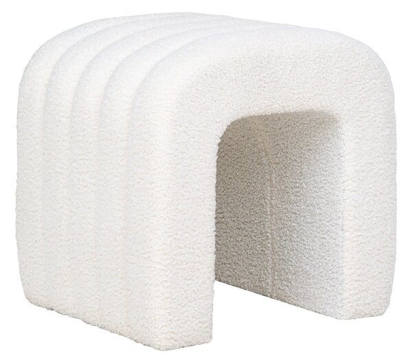 Sgabello bianco in tessuto bouclé Colma - House Nordic