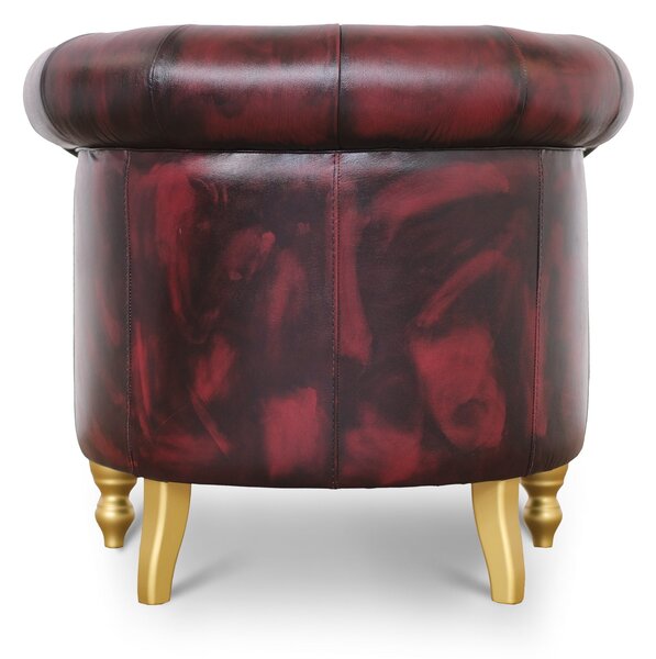 Poltrona Chesterina Pelle Primo Fiore Premium - Design Iconico