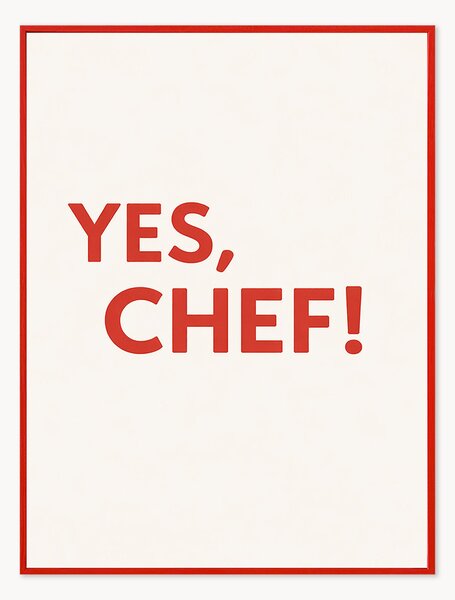Stampa digitale incorniciata fatta a mano Yes, Chef