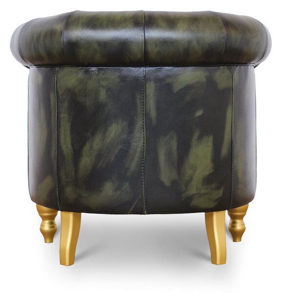 Poltrona Chesterina Pelle Primo Fiore Premium - Design Iconico