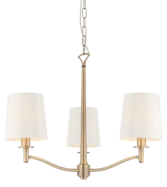 Lampada a sospensione con paralumi ORTONA oro-bianca 3xE14x15W in metallo, dimensioni: 200x62x62 cm, IP20, Endon