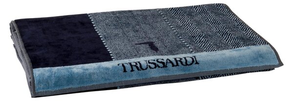 Telo Bagno In Acrilico Dralon New-tweed 95X150 Trussardi Geometrico Blu Caleffi