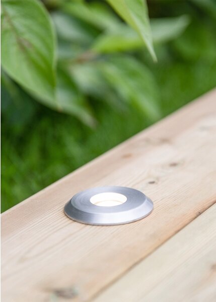 Markslöjd 107716 - Lampada da incasso LED per esterni GARDEN24 0,8 W/24 V IP44 nero/cromo satinato