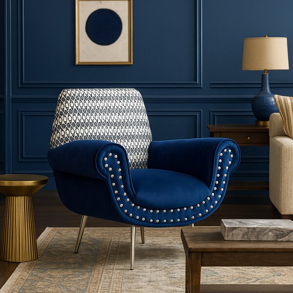 Poltrona Vico Velluto e Tessuto Fantasia - Design Iconico