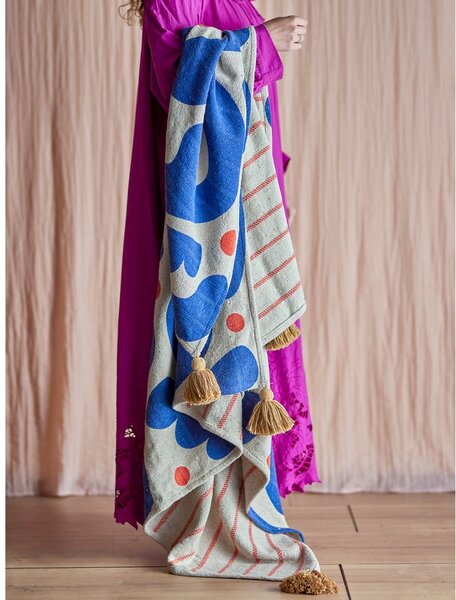 Coperta blu 130x160 cm Eviaya - Bloomingville