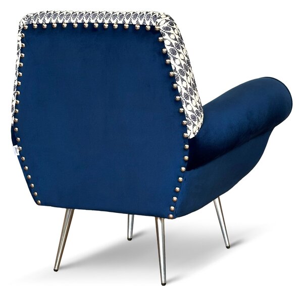 Poltrona Vico Velluto e Tessuto Fantasia - Design Iconico