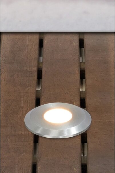 Markslöjd 107716 - Lampada da incasso LED per esterni GARDEN24 0,8 W/24 V IP44 nero/cromo satinato