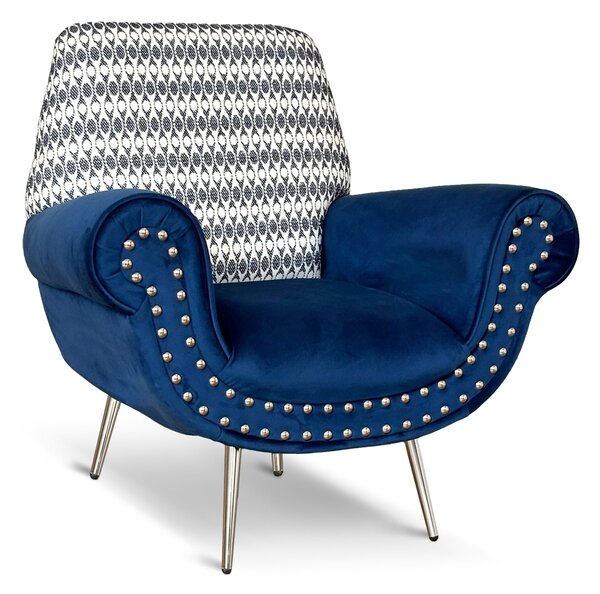 Poltrona Vico Velluto e Tessuto Fantasia - Design Iconico