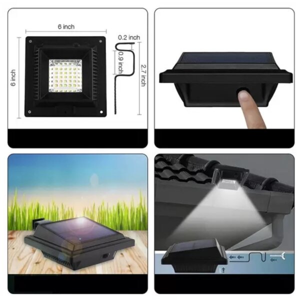 HÖFFTECH - Lampada solare da parete a LED con sensore LED/3,7V 2000 mAh IP65