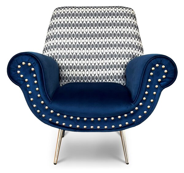 Poltrona Vico Velluto e Tessuto Fantasia - Design Iconico