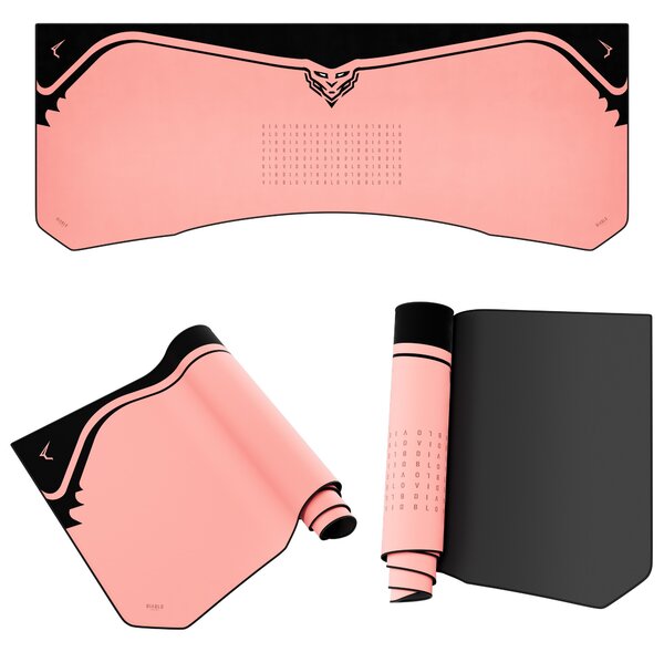 Grande tappetino gaming da scrivania, rosa, 160x60 cm: Diablo X-Forge Akira Pink