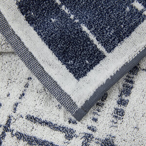Asciugamano Con Ospite In Acrilico Dralon Scratch 40X60+60X100 Trussardi Moderno Blue Caleffi