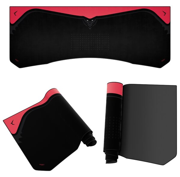Grande tappetino gaming da scrivania, nero e rosso, 160x60 cm: Diablo X-Forge Black Bloody Mary