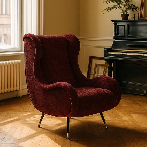 Poltrona Madame Velluto Ciniglia - Design Vintage, Iconica