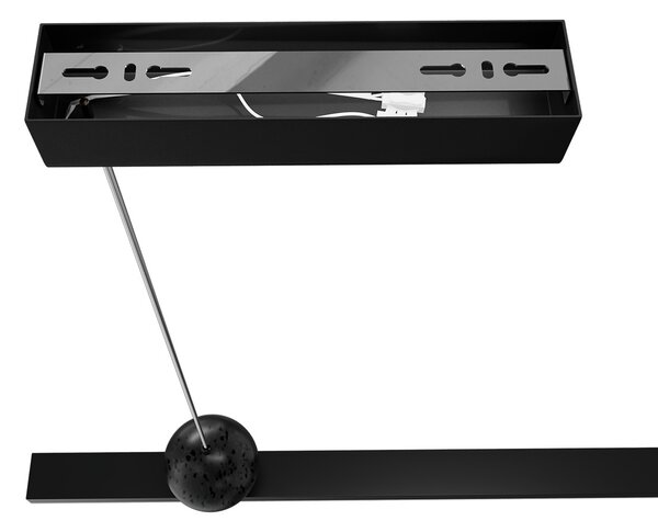 Lampada Lineare a Sospensione in Pietra Nera per Strisce LED