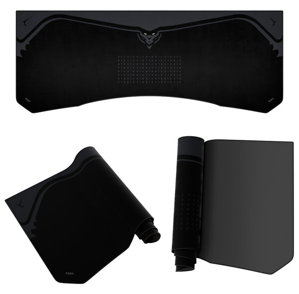Grande tappetino gaming da scrivania, nero, 160x60 cm: Diablo X-Forge Burned Black