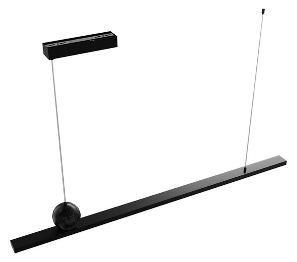 Lampada Lineare a Sospensione in Pietra Nera per Strisce LED