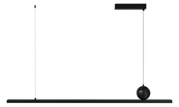 Lampada Lineare a Sospensione in Pietra Nera per Strisce LED