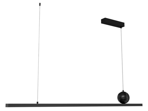 Lampada Lineare a Sospensione in Pietra Nera per Strisce LED