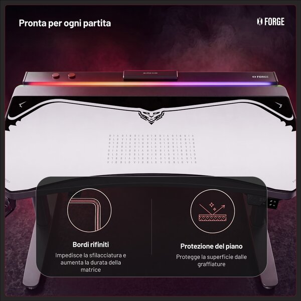 Grande tappetino gaming da scrivania, grigio, 120x52 cm: Diablo X-Forge Nightwolf Moon