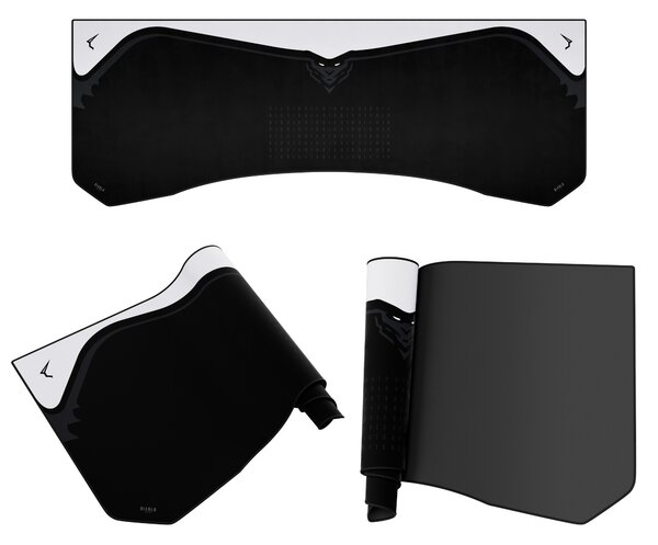 Grande tappetino gaming da scrivania, nero e grigio, 140x52 cm: Diablo X-Forge Black Nightwolf Moon