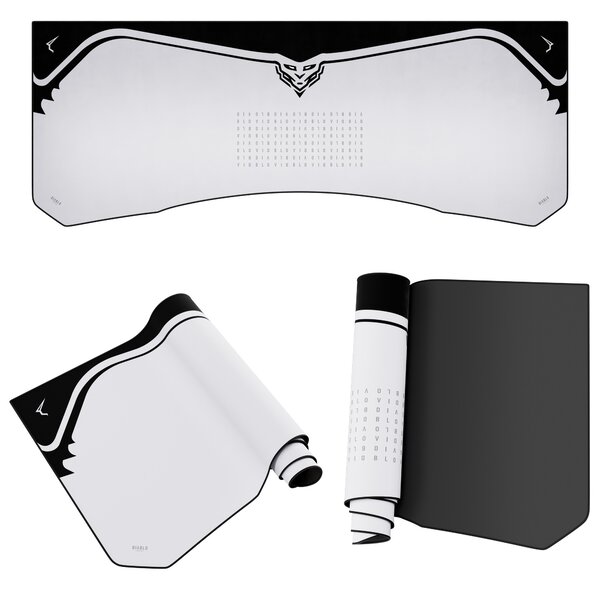 Grande tappetino gaming da scrivania, grigio, 160x60 cm: Diablo X-Forge Nightwolf Moon