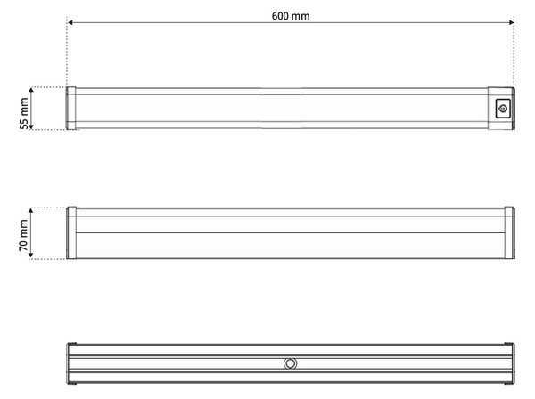 Lampada LED da Specchio 15W 60cm Cromata IP54 - con Interruttore Colore Bianco Naturale 4.000K