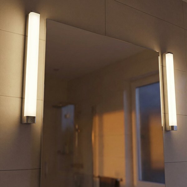 Lampada LED da Specchio 15W 60cm Cromata IP54 - con Interruttore Colore Bianco Naturale 4.000K