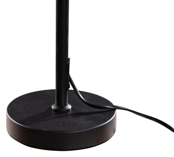 Lampada da tavolo nera con paralume in velluto marrone 35 cm - Parte