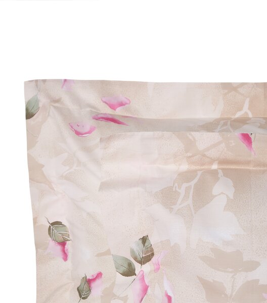 Completo Copripiumino In Percalle Precious-rose Matrimoniale - 255X255 175X205 + 2 Federe 50X80 Emporium Floreale Fuxia Caleffi