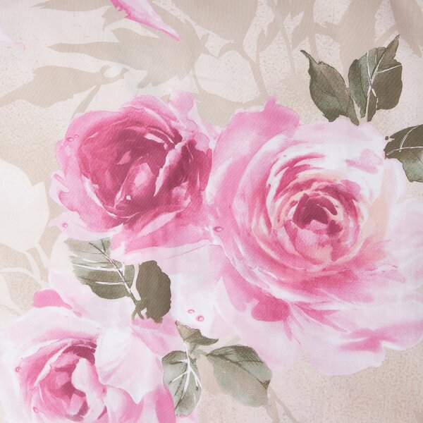 Completo Copripiumino In Percalle Precious-rose Matrimoniale - 255X255 175X205 + 2 Federe 50X80 Emporium Floreale Fuxia Caleffi
