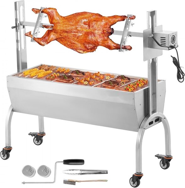 Griglia elettrica per agnello - griglia per maialino da latte - griglia per spiedo 52W - 90 kg - 1185 mm - per grigliate all'aperto - griglia di alta qualità per gli amanti della carne