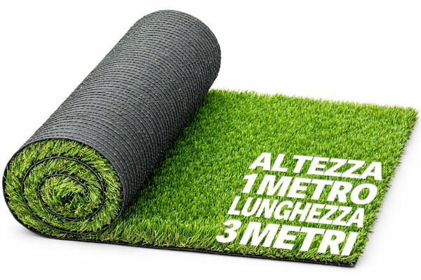 Prato Sintetico Artificiale 1x3 m Rotolo di Manto Erboso per Esterni e Giardino