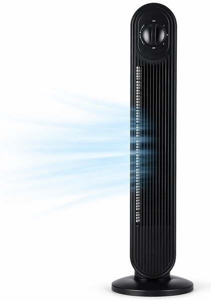 Ventilatore a Torre Raffrescatore Verticale 60 W a 3 Velocità Altezza 79 cm Nero