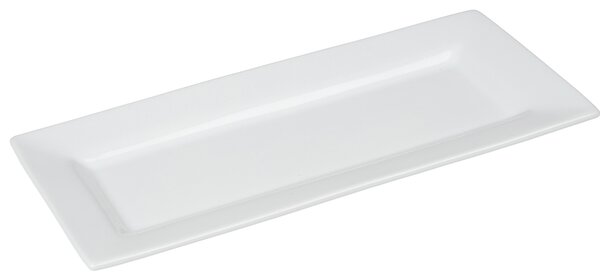 Piatto da Portata 28,5x13,5x2 cm Vassoio Rettangolare in Ceramica Bianco