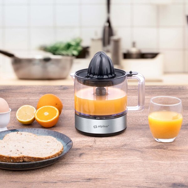 Spremiagrumi Elettrico 30W con Piedini Antiscivolo e Filtro Polpa e Semi 800ml Senza BPA Argento