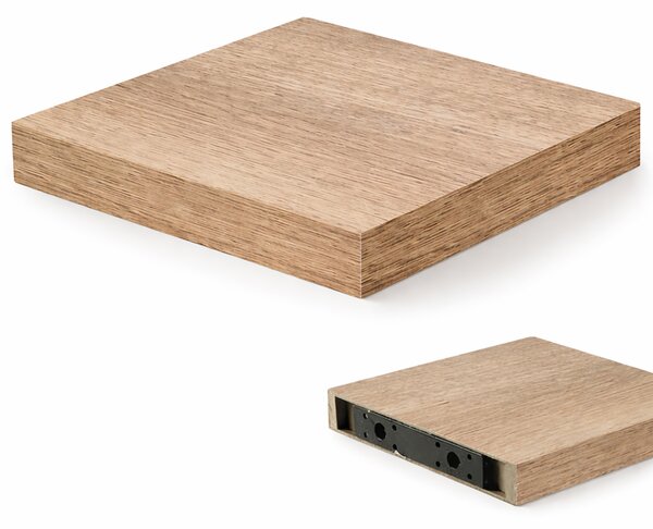 Mensola da Parete Quadrata 25x25x4 cm Scaffale Libreria in Legno MDF Rovere
