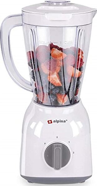 Frullatore 1,5L Potenza 400W con 2 Velocità Lame in Acciaio Inox Resistente Bianco