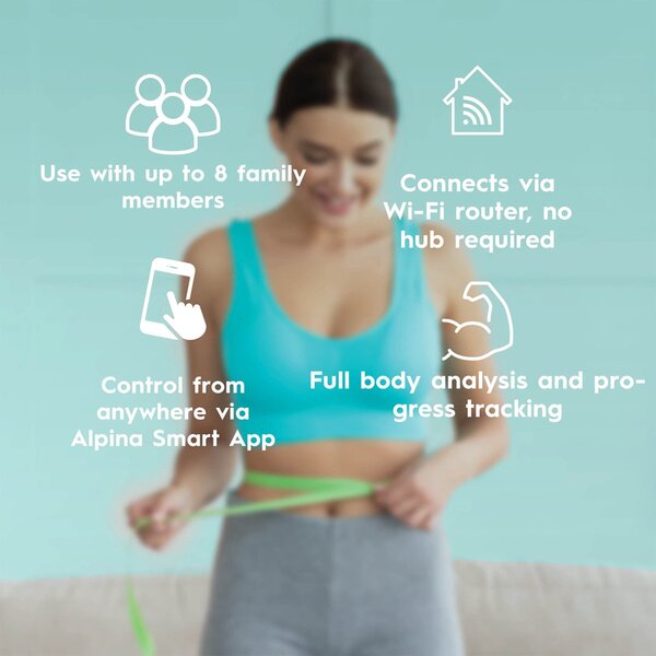 Bilancia Pesapersone Smart Home WIFI con Analisi Corpo e App Max 180 kg Bianco