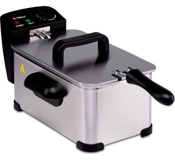 Friggitrice da Cucina 3 Litri Potenza 2000 Watt Temperatura Regolabile e Spia Controllo
