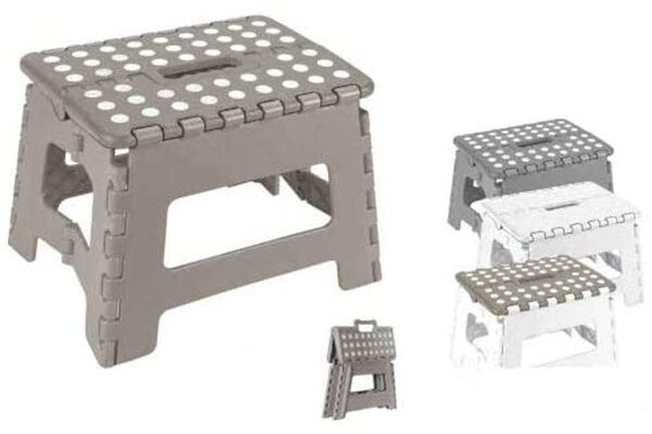 Sgabello Multiuso Pieghevole 30x22x22cm Igor in Plastica ABS 3 Colori Assortiti