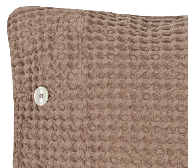 Cuscino D'arredo In Nido D'ape Stone 45x45 Bellora Continuat. Tinta Unita Marrone Caleffi