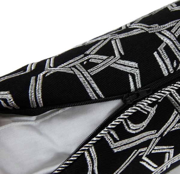 Cuscino D'arredo In Raso Jacquard Chains 40x40 Premoli Di Bella Tinta Unita Silver Caleffi