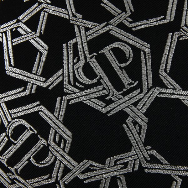 Cuscino D'arredo In Raso Jacquard Chains 40x40 Premoli Di Bella Tinta Unita Silver Caleffi