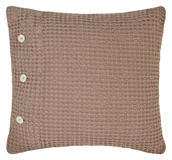 Cuscino D'arredo In Nido D'ape Stone 45x45 Bellora Continuat. Tinta Unita Marrone Caleffi