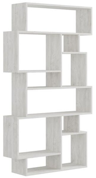 Libreria Moderna 168x96x25 cm Scaffale 8 Ripiani in MDF Bianco Frassinato